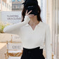 Our Beloved Summer Kook Yeon Su Inspired White Open Collar Knitted Top