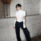 Our Beloved Summer NJ Inspired White Turtleneck Top With Detachable Sleeves