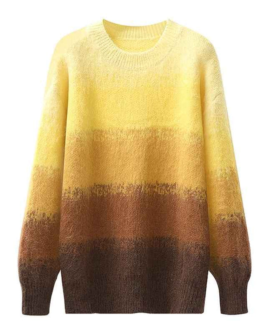 BTS Suga Inspired Yellow Contrast Mohair Sweater