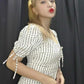 Red Velvet Yeri Inspired White Squared Dot Prints Dress