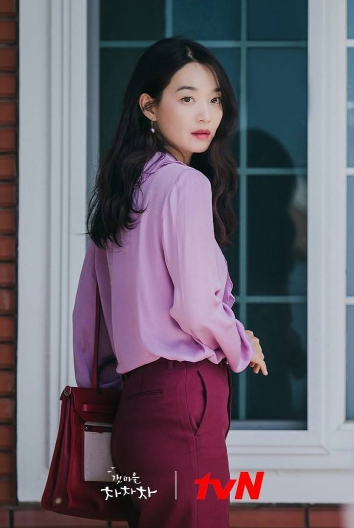 Hometown Cha Cha Cha Yoon Hye Jin Inspired Lilac Ruffled Button Up Blo