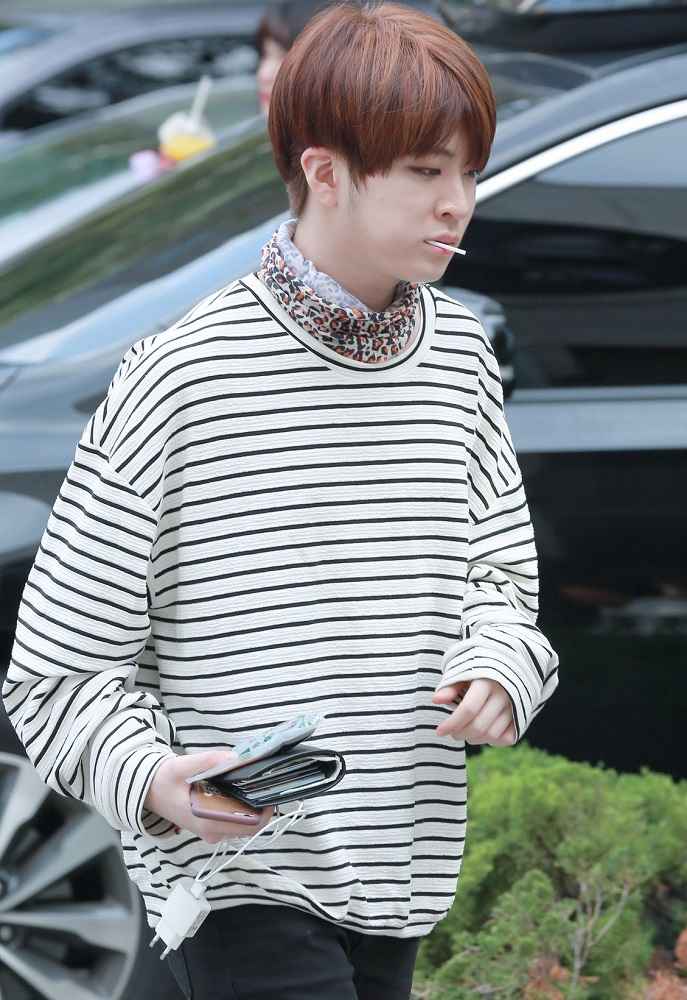 GOT7 Youngjae Inspired White Long Sleeve Striped T-Shirt