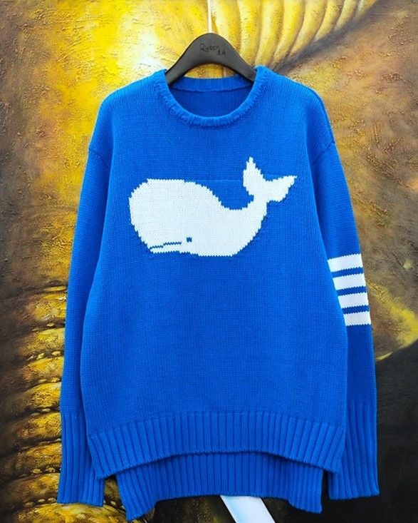 BTS Jin-Inspired Blue Whale Sweater