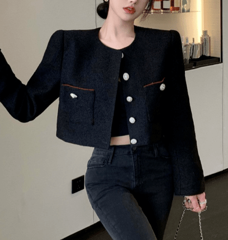 Blackpink Jennie Inspired Black Crop Top Jacket