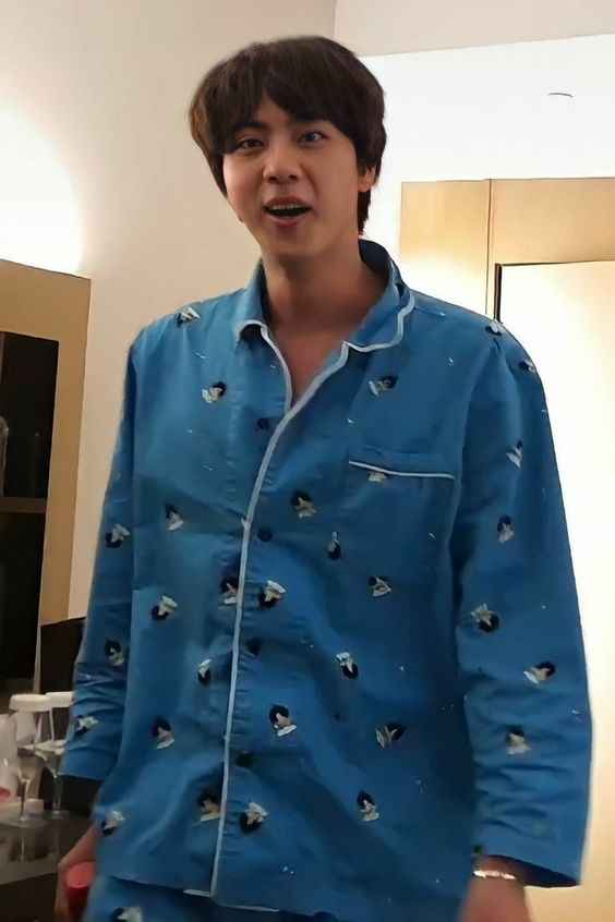 BTS Jin Inspired Blue Pajamas Set With Angel Design