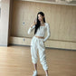 IVE Wonyoung Inspired White Trousers