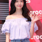 SNSD Yoona Inspired Purple Off-Shoulder