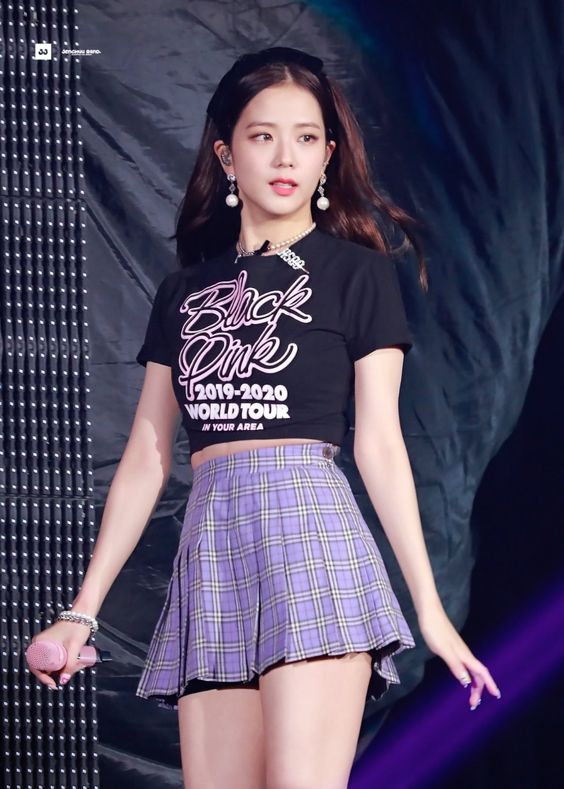 Blackpink Jisoo Inspired Purple Plaid Mini Skirt
