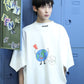 Enhyphen Sunoo Inspired White Short-Sleeved Shirt With Earth Design