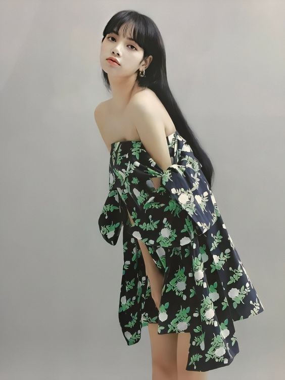 Blackpink Lisa Inspired Black Floral Mini Dress