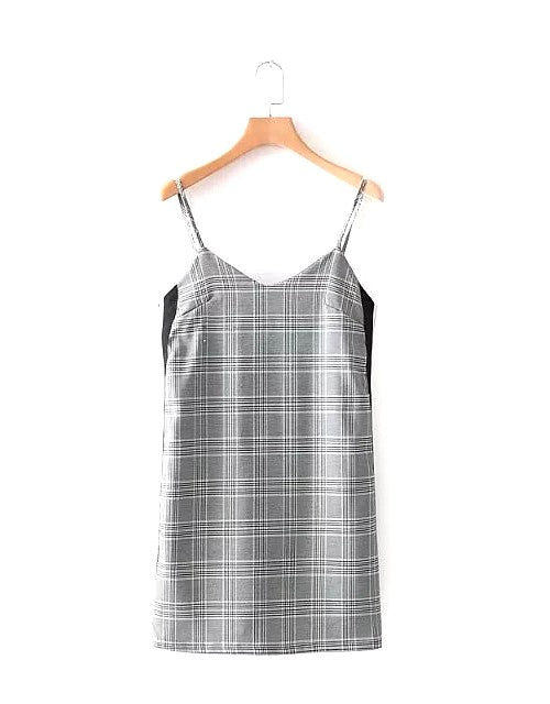Blackpink Jisoo-Inspired Grey Checkered Dress