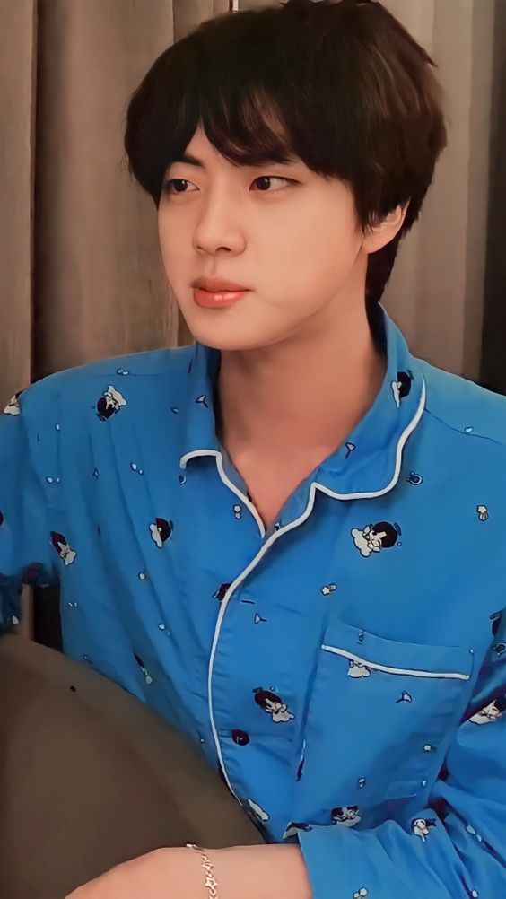 BTS Jin Inspired Blue Pajamas Set With Angel Design unnielooks