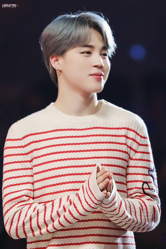 BTS Jimin-Inspired Stripe Round Neck Sweater