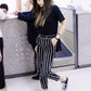 Blackpink Jennie-Inspired Black stripe Pants