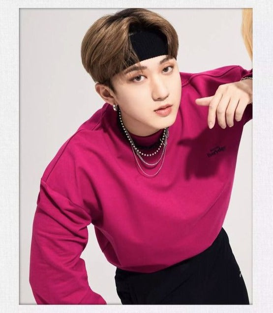 Stray Kids Changbin Inspired Rose Red Pullover Sweater