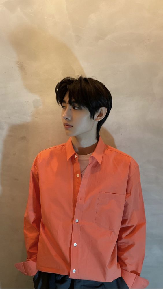 Enhyphen Sunghoon Inspired Orange Long-Sleeved Shirt