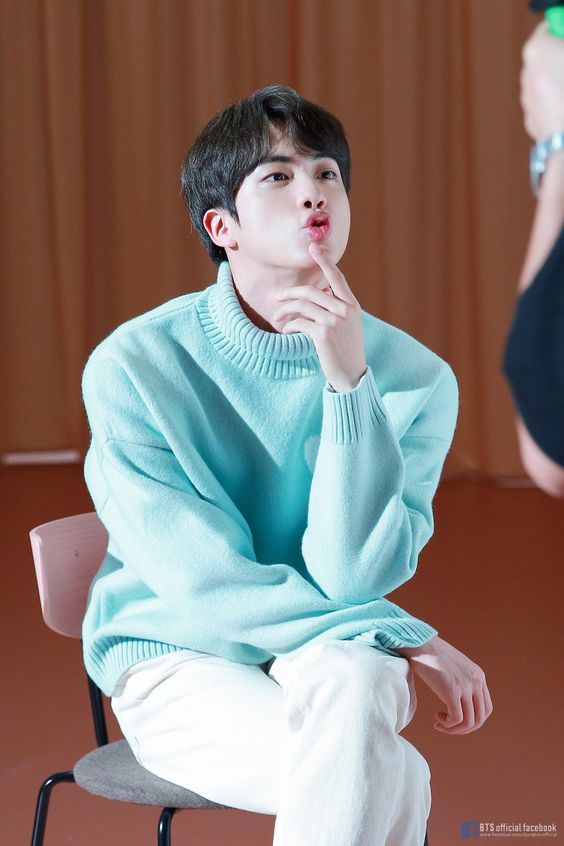 BTS Jin Inspired Light Blue Sweater