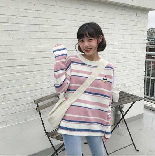 Lollipops Pastel Ice Cream Knit Sweater