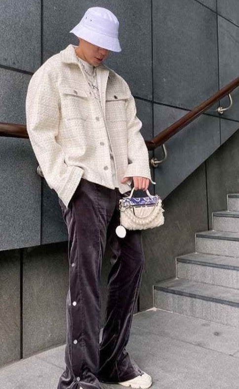 BTS Jimin Inspired Loose Tweed Jacket